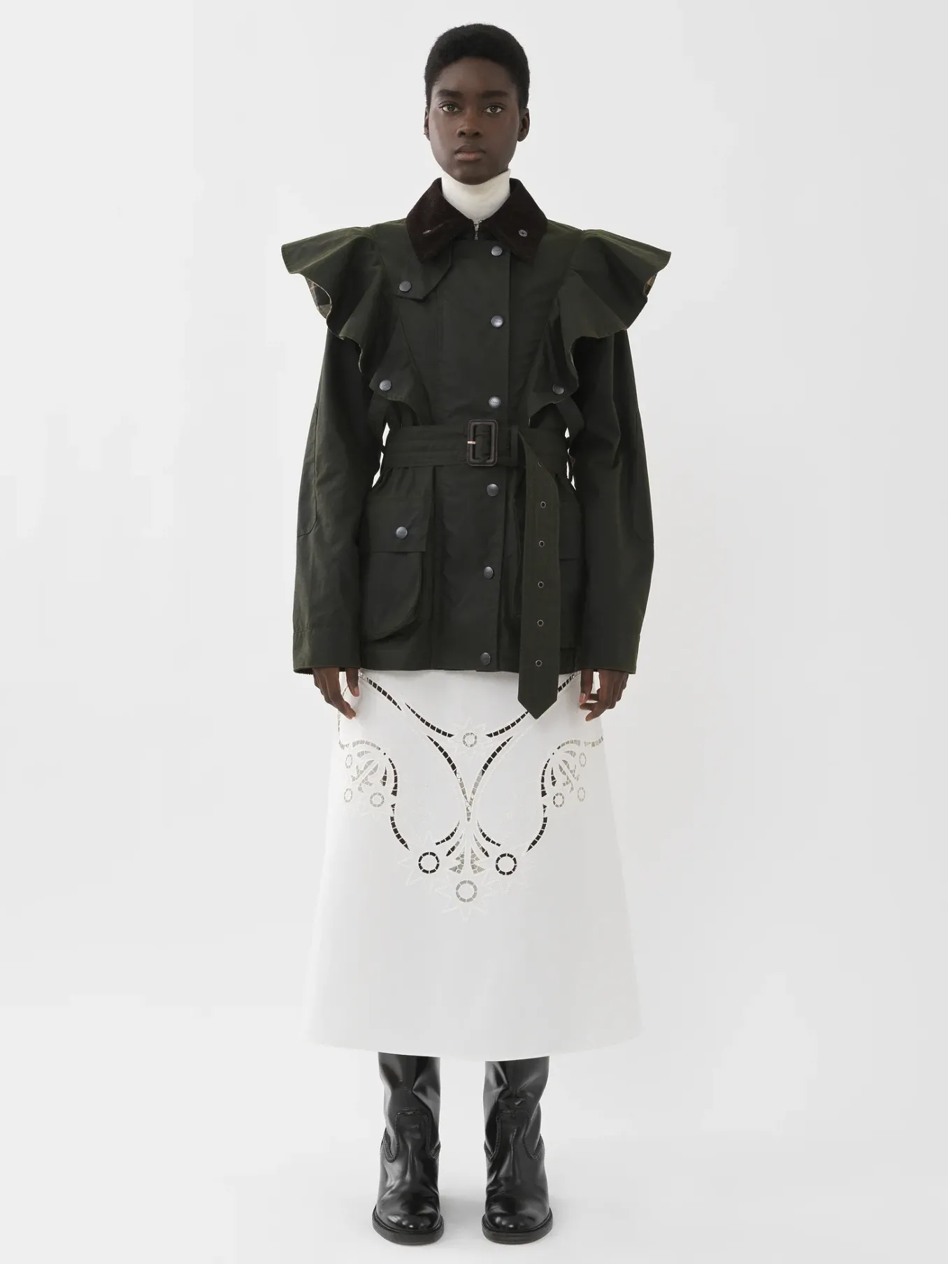 Women Chloé Barbour For Chloe "Dustyn" Ruffled Jacket