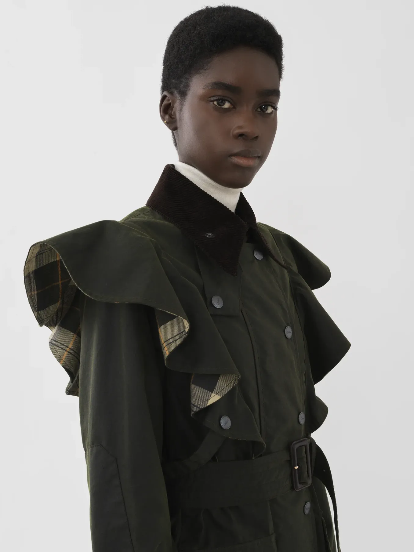 Women Chloé Barbour For Chloe "Dustyn" Ruffled Jacket