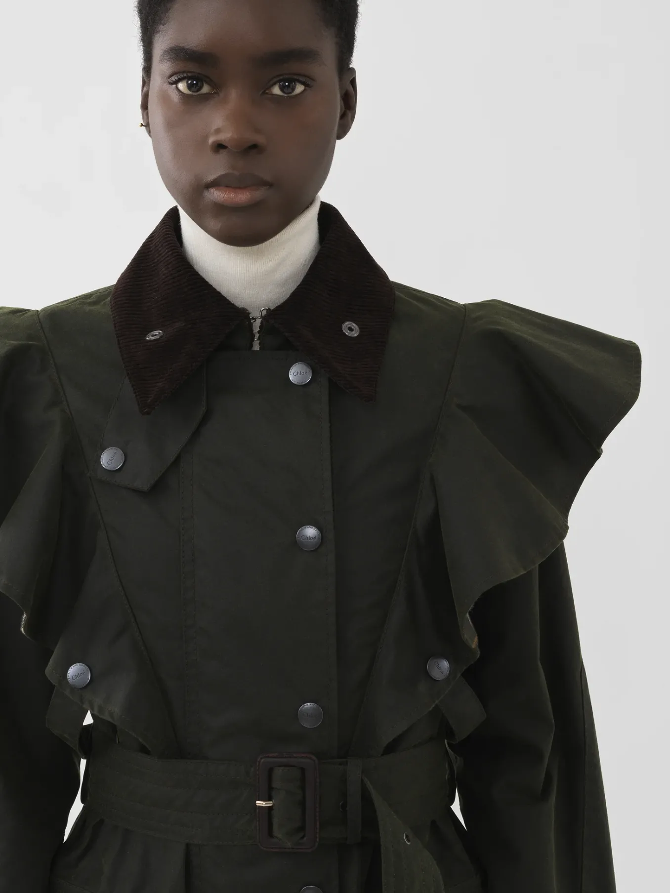 Women Chloé Barbour For Chloe "Dustyn" Ruffled Jacket