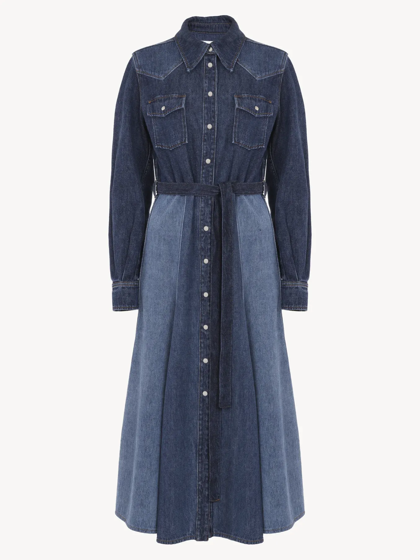 Women Chloé Belted Midi Shirt Dress