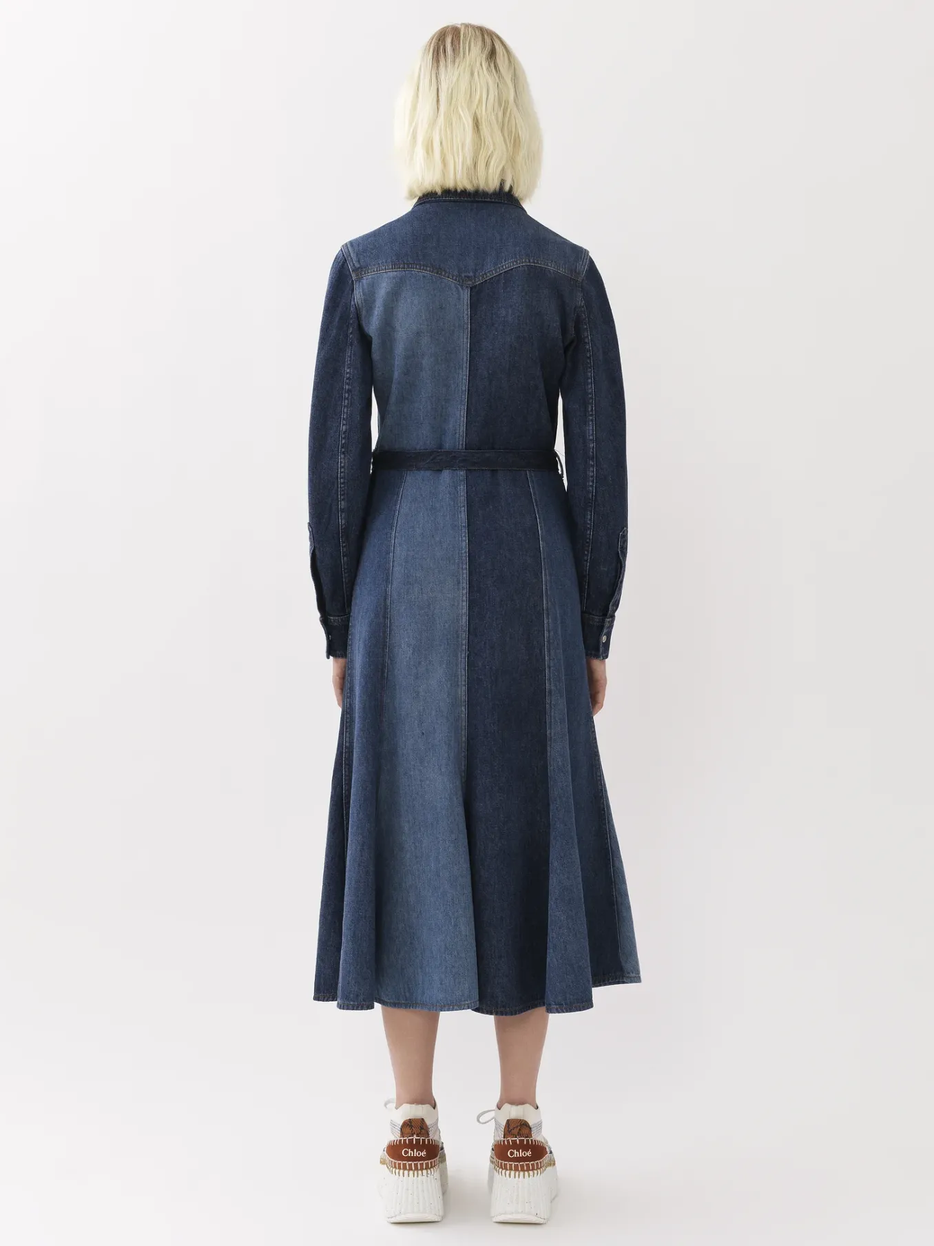 Women Chloé Belted Midi Shirt Dress