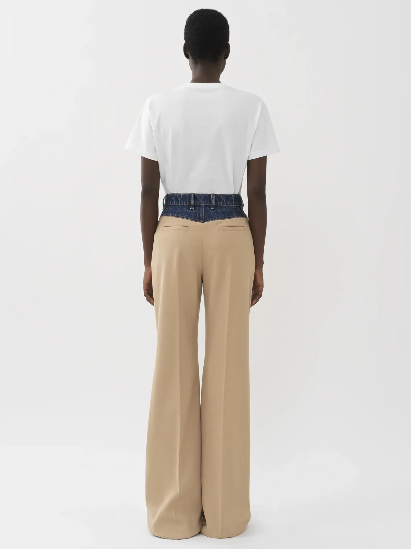 Women Chloé Bimaterial Flared Trousers