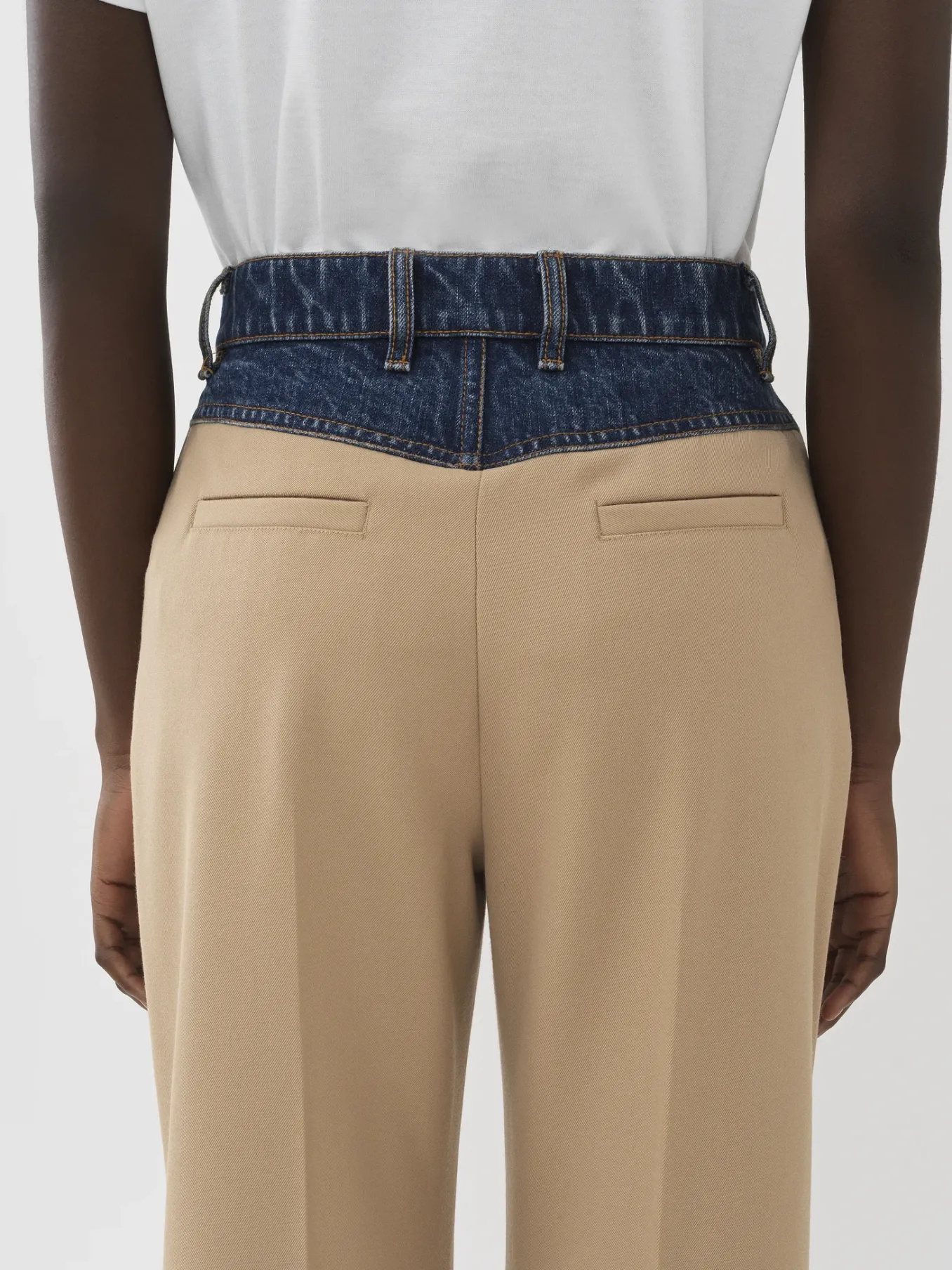 Women Chloé Bimaterial Flared Trousers