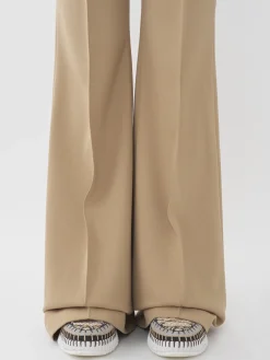 Women Chloé Bimaterial Flared Trousers