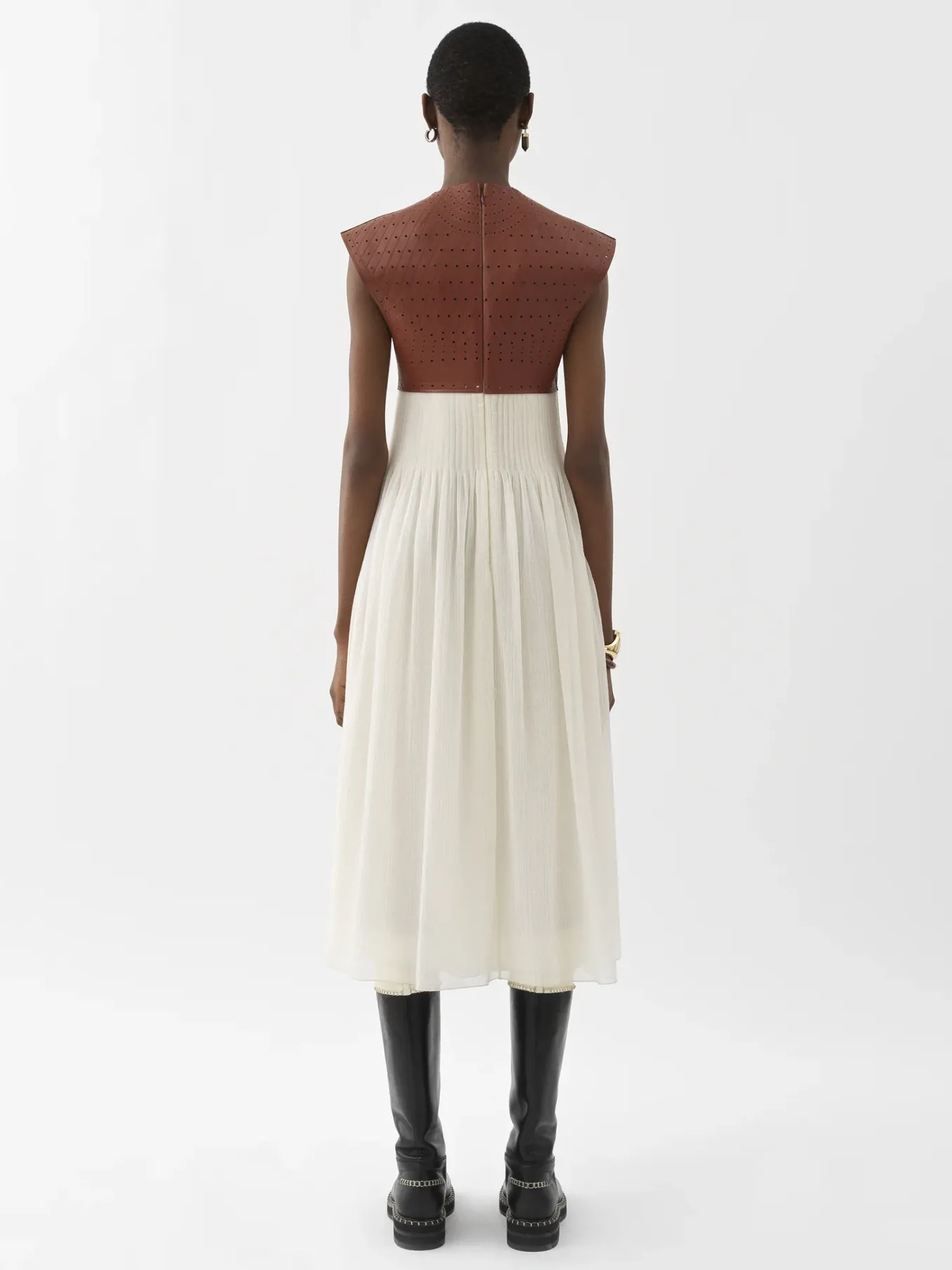 Women Chloé Bi-Material Midi Dress