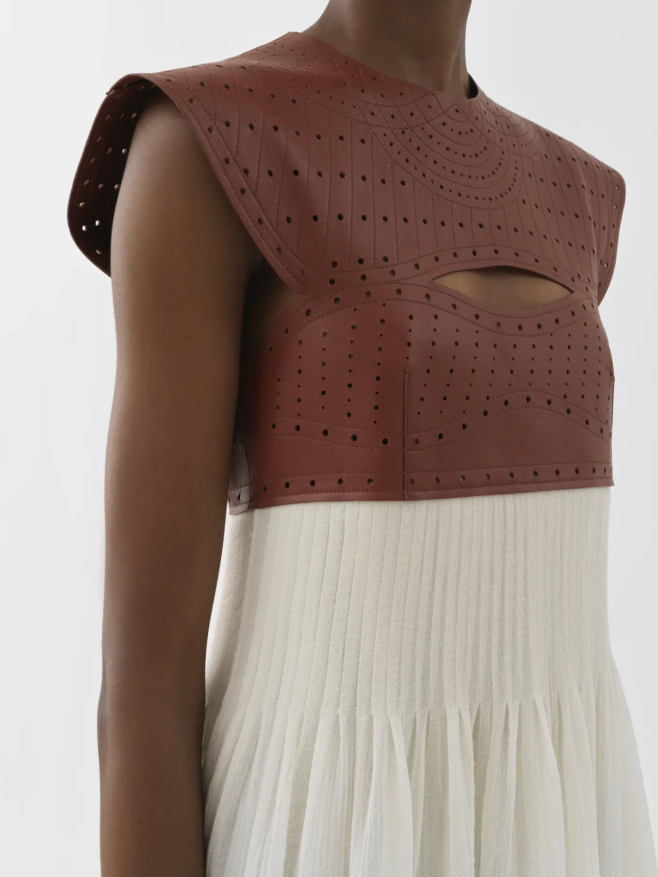 Women Chloé Bi-Material Midi Dress