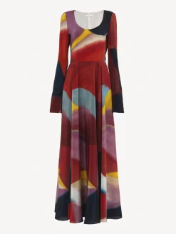 Women Chloé Caroline Denervaud For Chloe Long Flared Dress