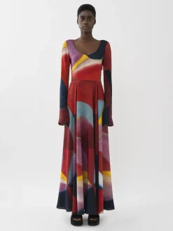 Women Chloé Caroline Denervaud For Chloe Long Flared Dress