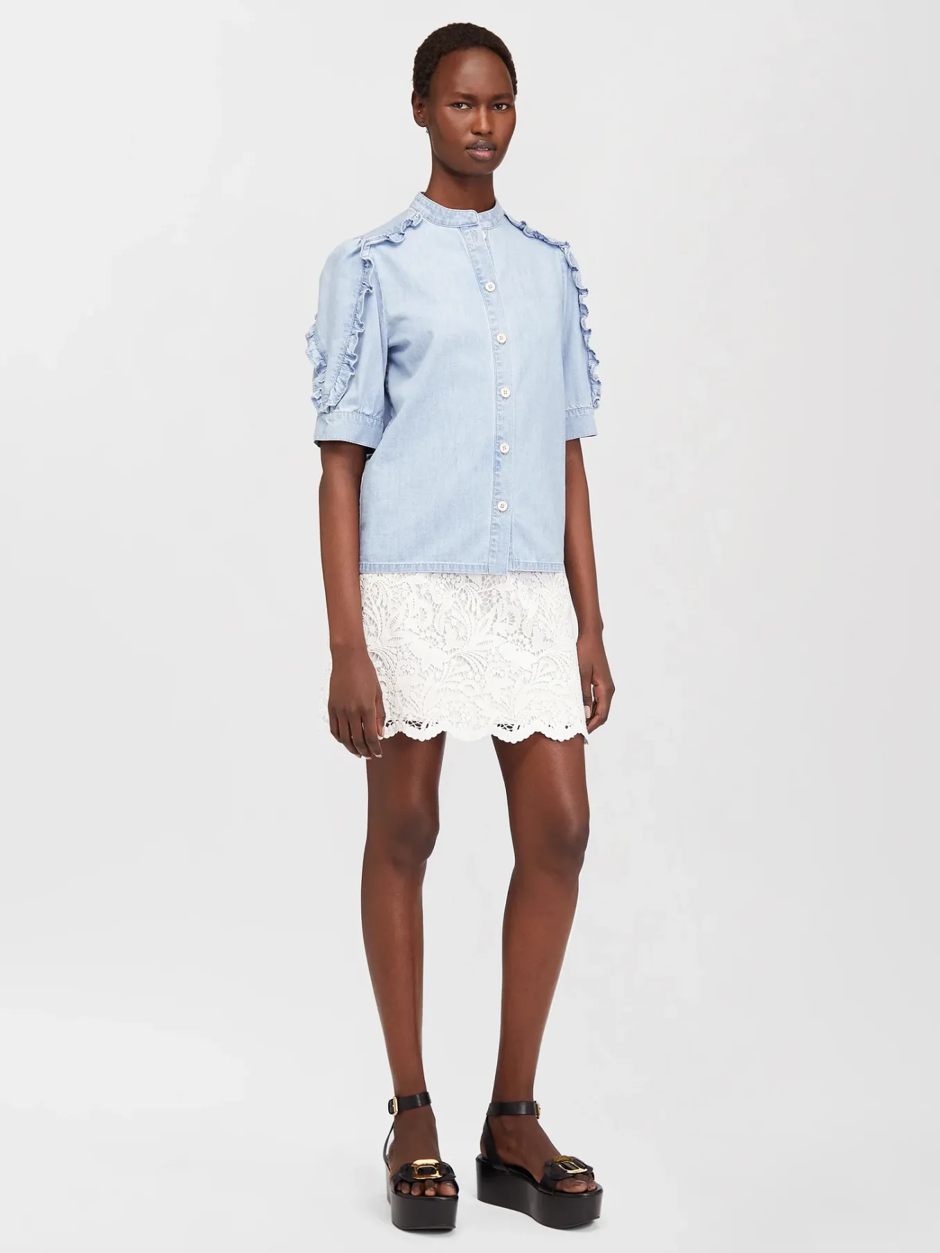 Women Chloé Chambray Denim Top