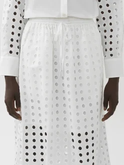 Women Chloé Eyelet Midi Skirt