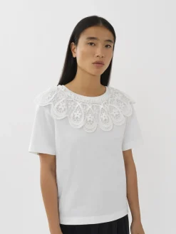 Women Chloé Lace Collar T-Shirt