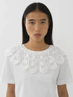Women Chloé Lace Collar T-Shirt