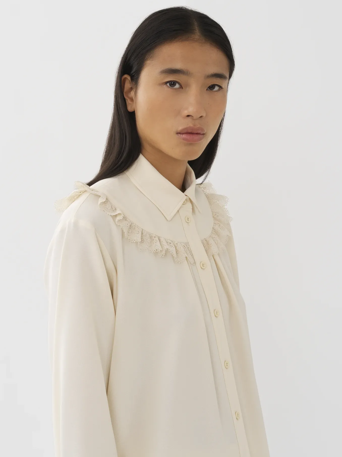 Women Chloé Lace Trimmed Shirt