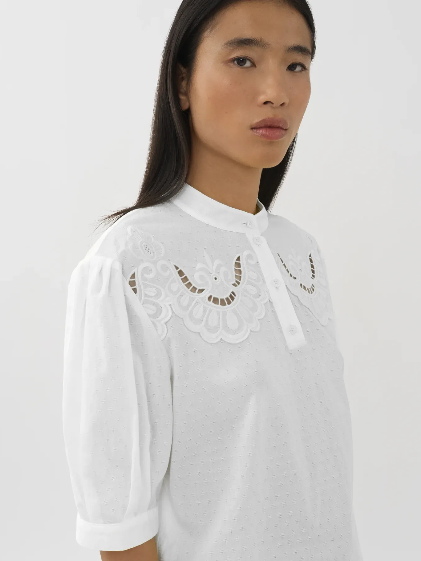 Women Chloé Mao Collar Top