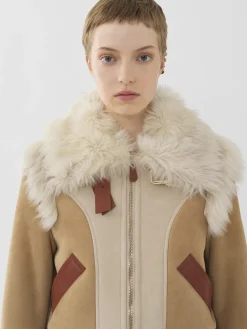 Women Chloé Patchwork Aviator Jacket