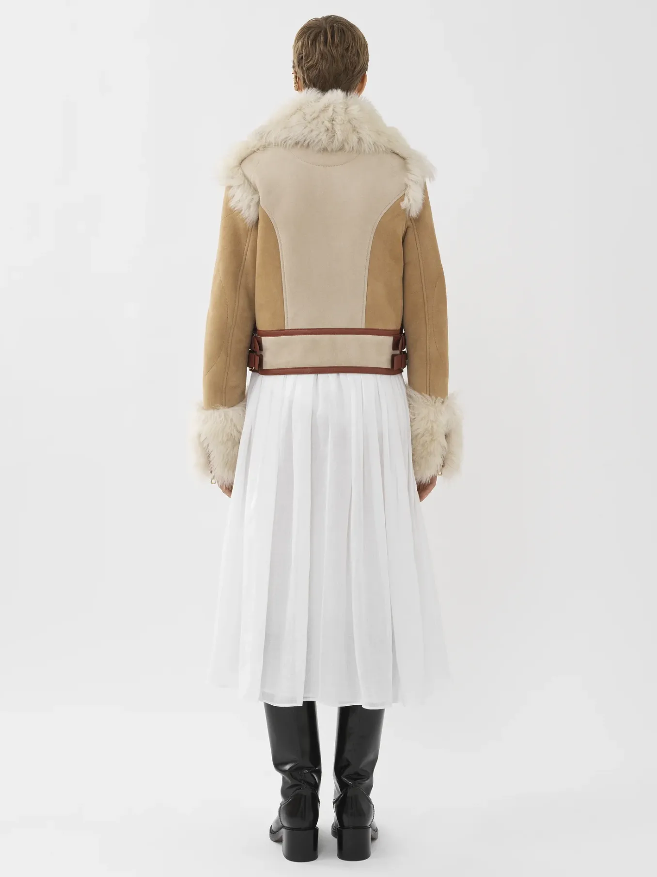 Women Chloé Patchwork Aviator Jacket