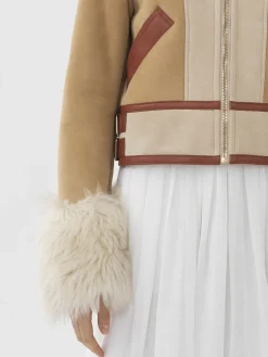 Women Chloé Patchwork Aviator Jacket