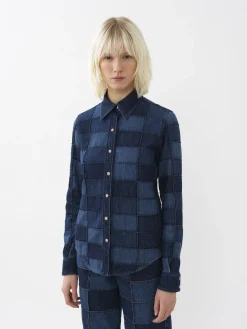 Women Chloé Patchwork Denim Shirt