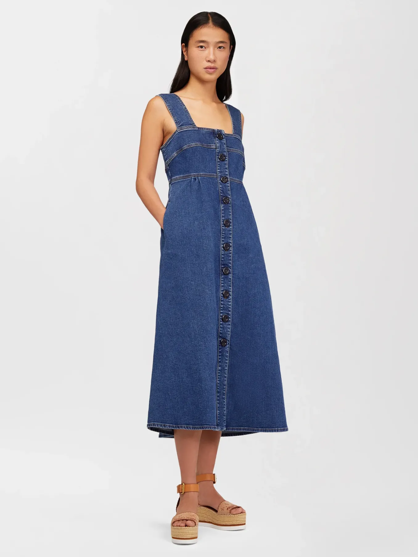 Women Chloé Pinafore Denim Dress