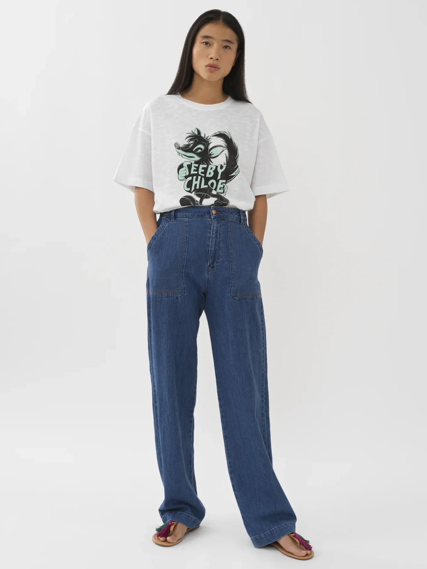 Women Chloé Printed Flame T-Shirt