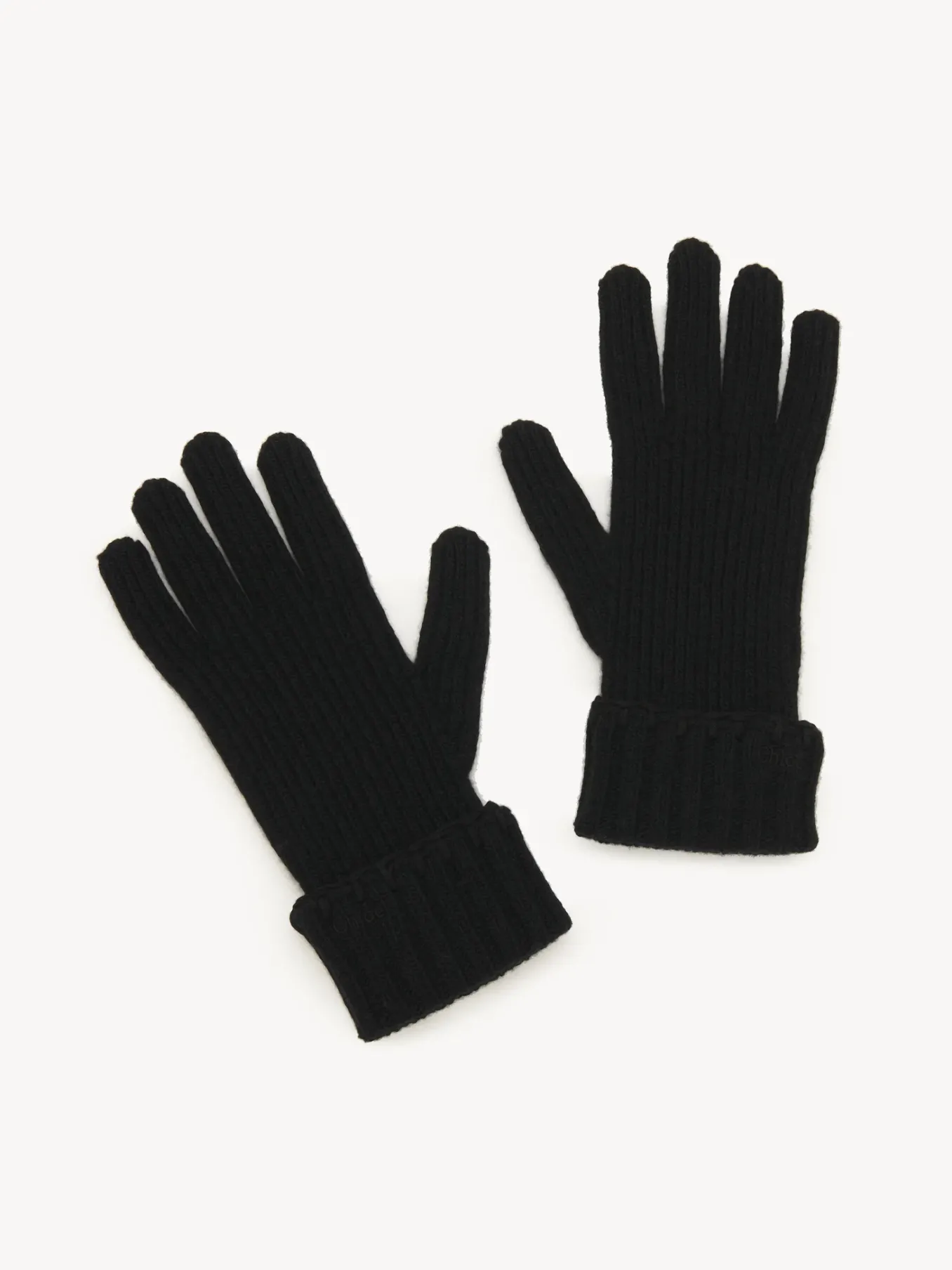 Women Chloé Ribbed Knit Gloves