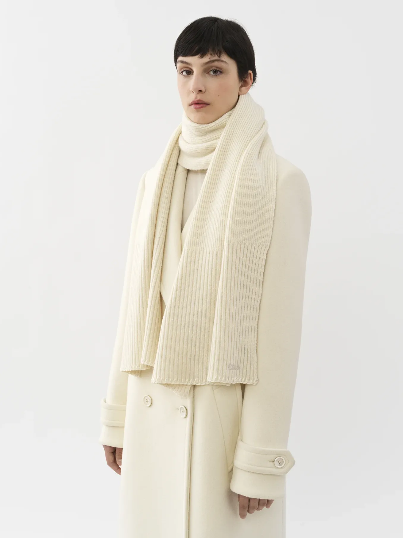 Women Chloé Ribbed Knit Scarf