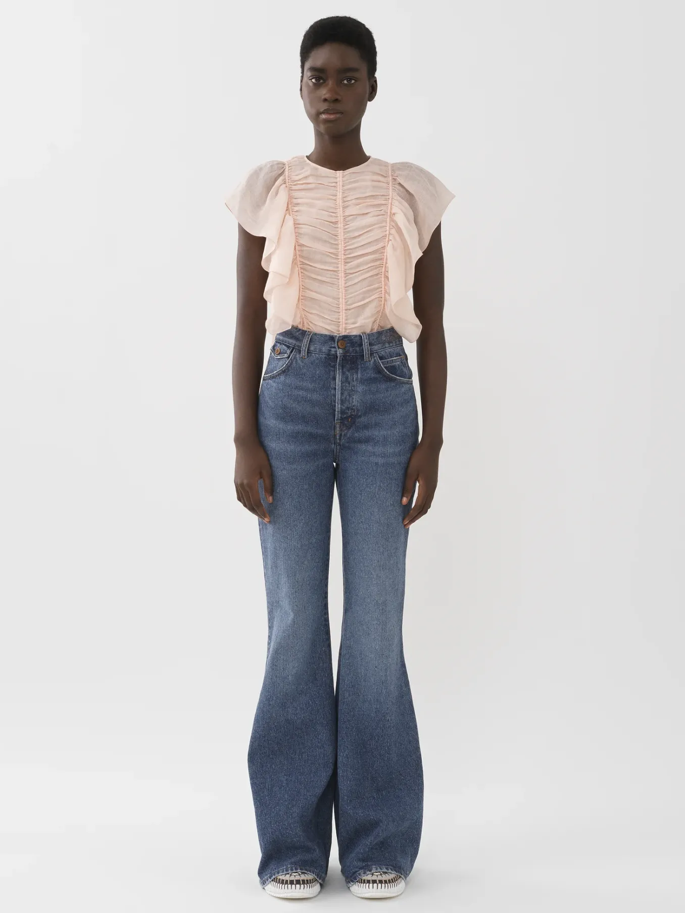 Women Chloé Sleeveless Ruffle Top