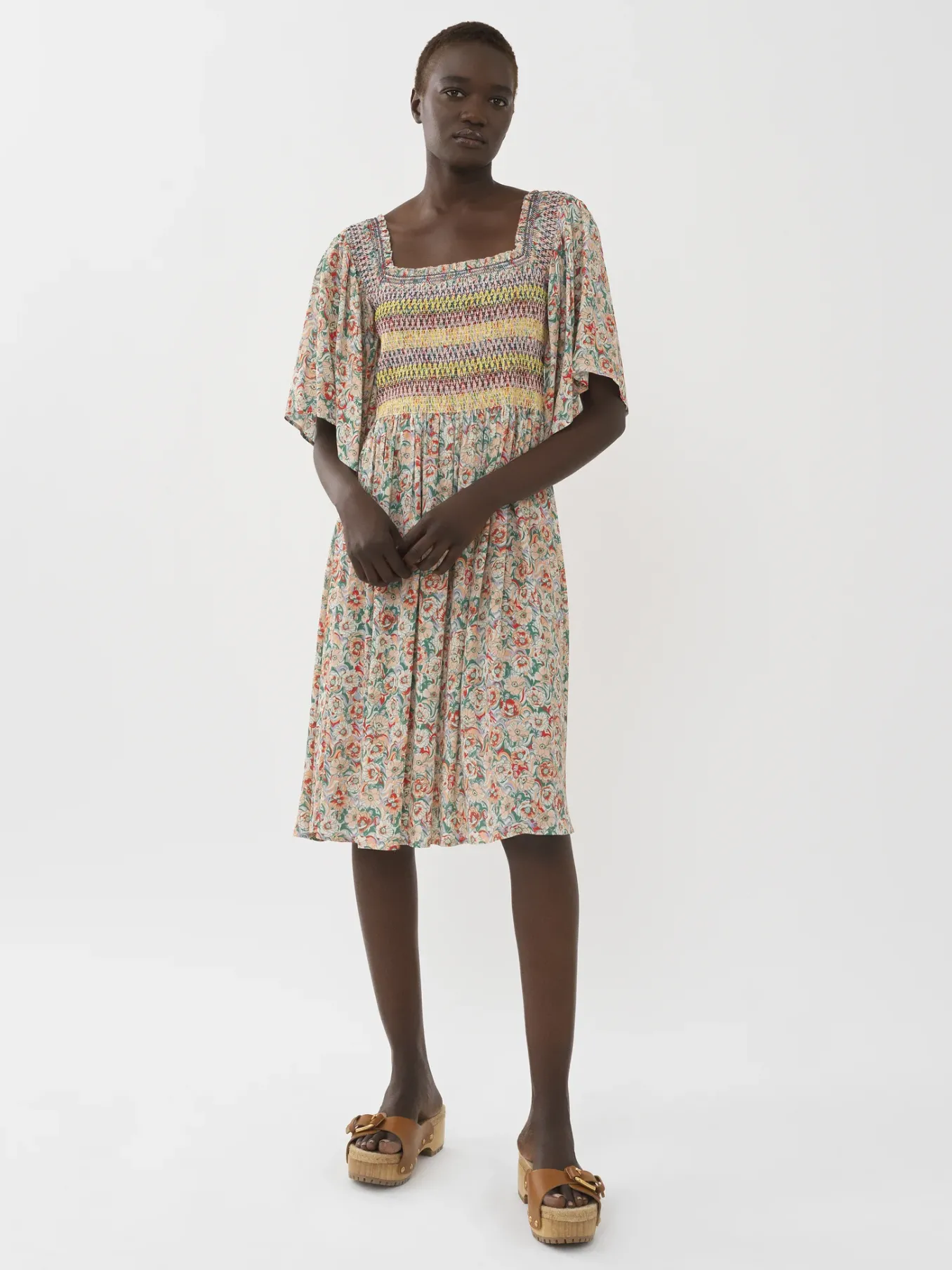 Women Chloé Smocked Midi Dress