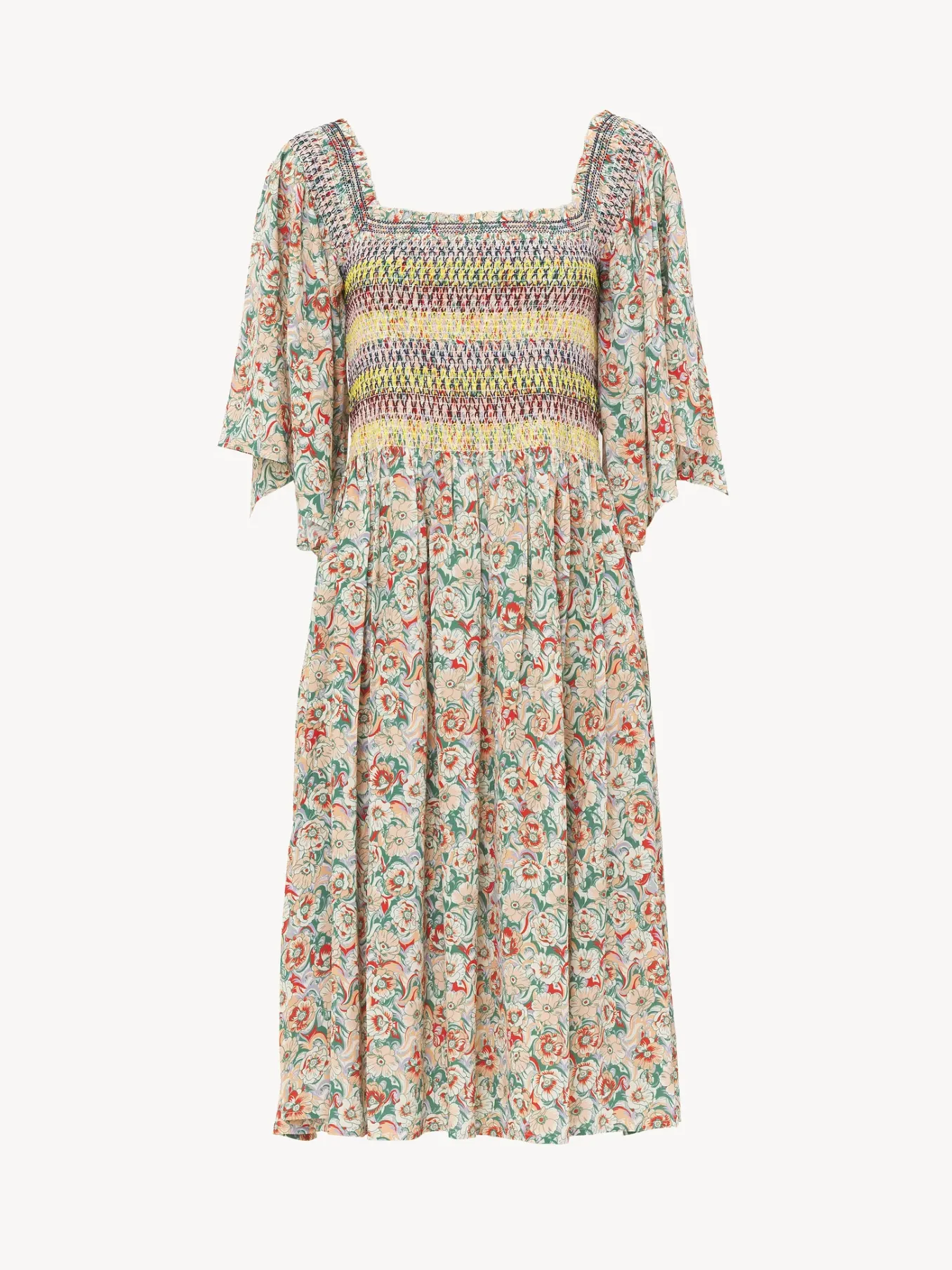 Women Chloé Smocked Midi Dress